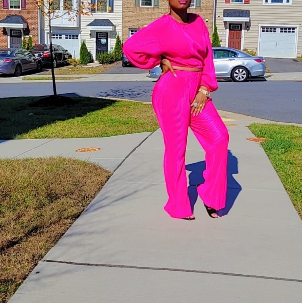 Top and pant set in pink